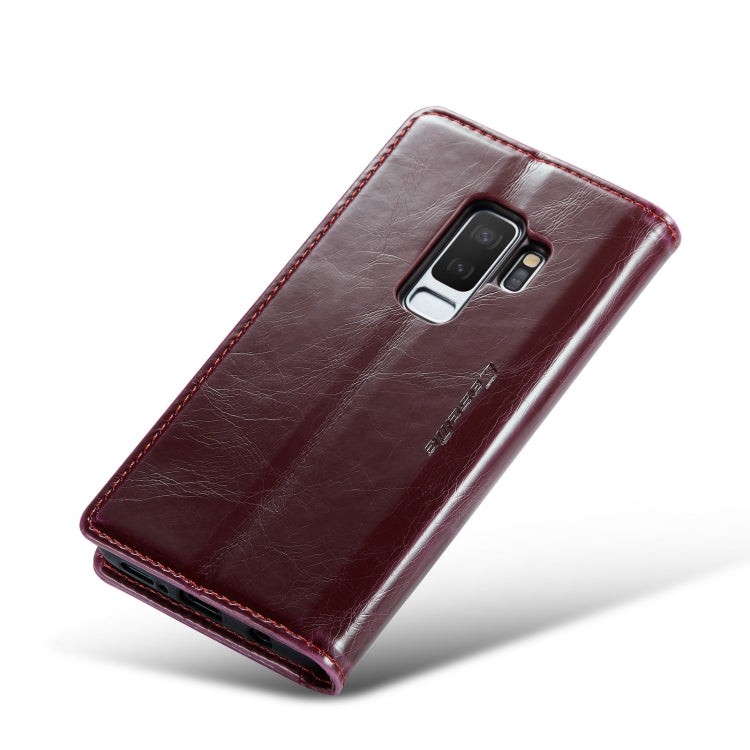 For Samsung Galaxy S9+ CaseMe 003 Crazy Horse Texture Leather Phone Case(Wine Red) - Galaxy Phone Cases by CaseMe | Online Shopping UK | buy2fix