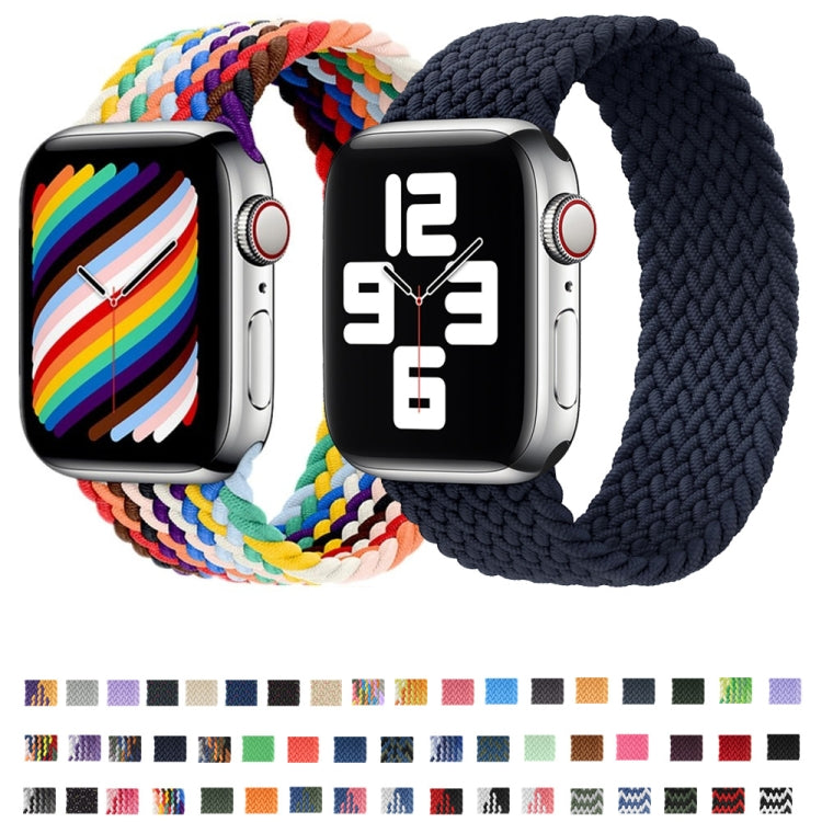 Nylon Single-turn Braided Watch Band For Apple Watch Ultra 49mm / Series 8&7 45mm / SE 2&6&SE&5&4 44mm / 3&2&1 42mm, Length:135mm(W Blue White) - Watch Bands by buy2fix | Online Shopping UK | buy2fix