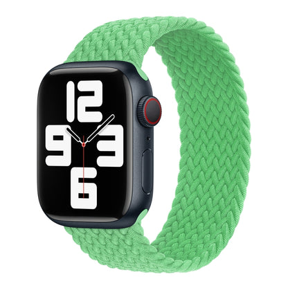 Nylon Single-turn Braided Watch Band For Apple Watch Ultra 49mm&Watch Ultra 2 49mm / Series 9&8&7 45mm / SE 3&SE 2&6&SE&5&4 44mm / 3&2&1 42mm, Length:145mm(Bright Green) - Watch Bands by buy2fix | Online Shopping UK | buy2fix