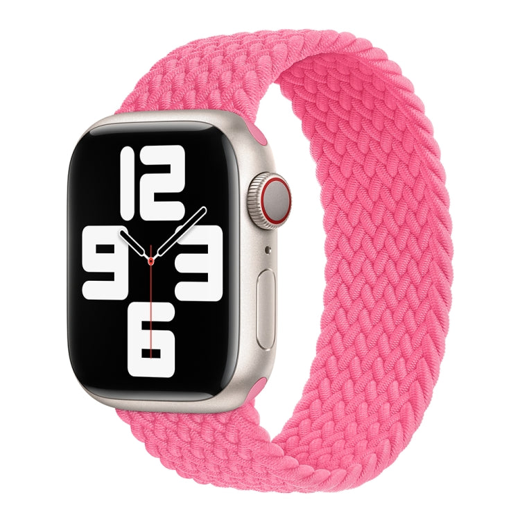 Nylon Single-turn Braided Watch Band For Apple Watch Ultra 49mm&Watch Ultra 2 49mm / Series 9&8&7 45mm / SE 3&SE 2&6&SE&5&4 44mm / 3&2&1 42mm, Length:145mm(Orange Pink) - Watch Bands by buy2fix | Online Shopping UK | buy2fix