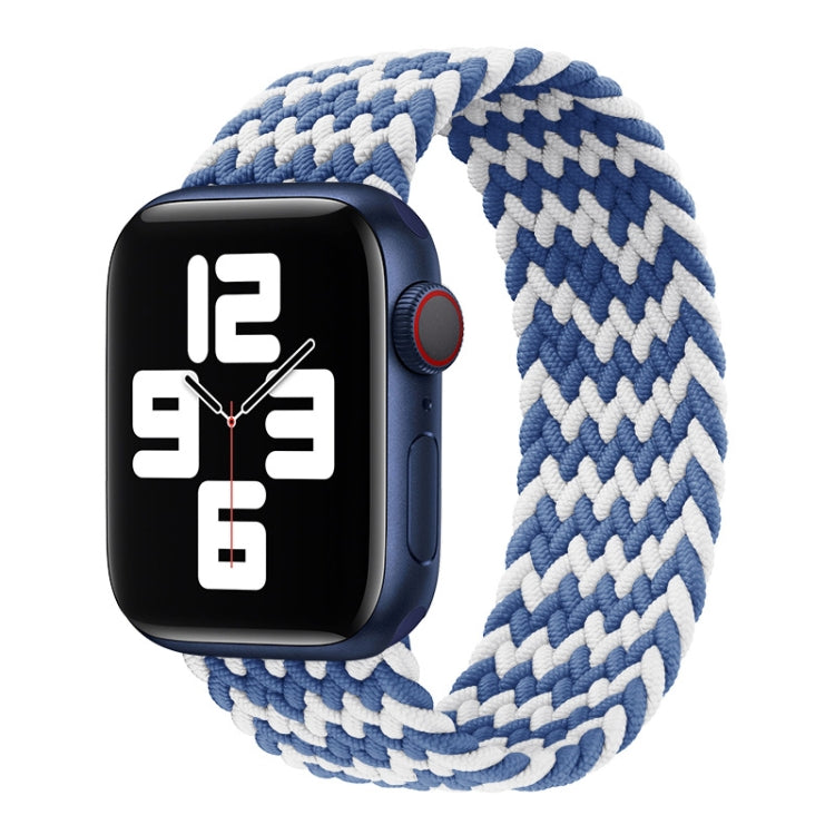 Nylon Single-turn Braided Watch Band For Apple Watch Ultra 49mm / Series 8&7 45mm / SE 2&6&SE&5&4 44mm / 3&2&1 42mm, Length:155mm (Starlight Black) - Watch Bands by HAWEEL | Online Shopping UK | buy2fix