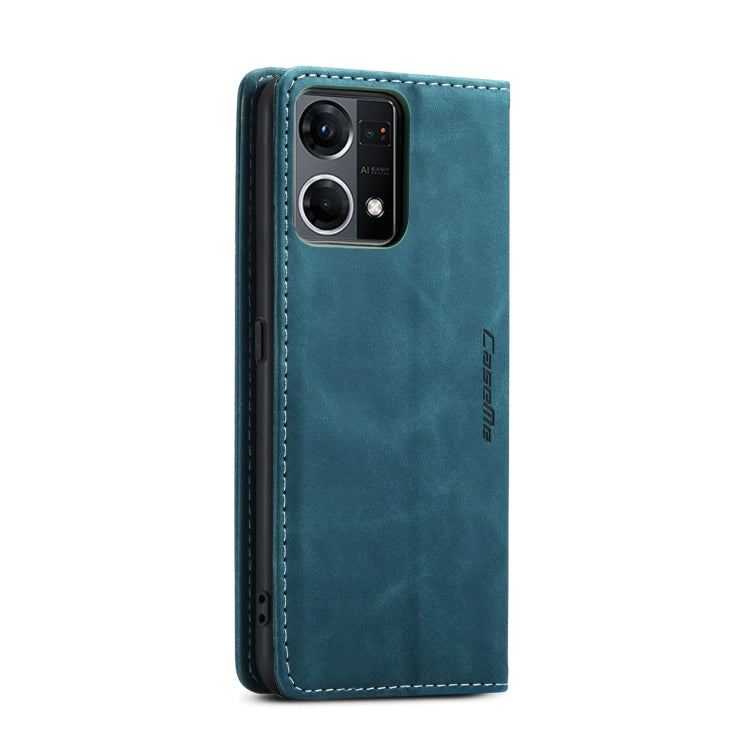 For OPPO Reno7 4G Indonesia/F21 Pro 4G/Reno8 4G CaseMe 013 Multifunctional Horizontal Flip Leather Phone Case(Blue) - OPPO Cases by CaseMe | Online Shopping UK | buy2fix