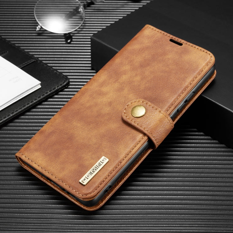 For Galaxy A31 DG.MING Crazy Horse Texture Flip Detachable Magnetic Leather Case with Holder & Card Slots & Wallet(Brown) - Galaxy Phone Cases by DG.MING | Online Shopping UK | buy2fix