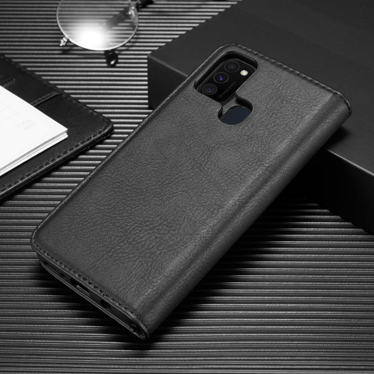 For Galaxy M31 DG.MING Crazy Horse Texture Flip Detachable Magnetic Leather Case with Holder & Card Slots & Wallet(Black) - Galaxy Phone Cases by DG.MING | Online Shopping UK | buy2fix