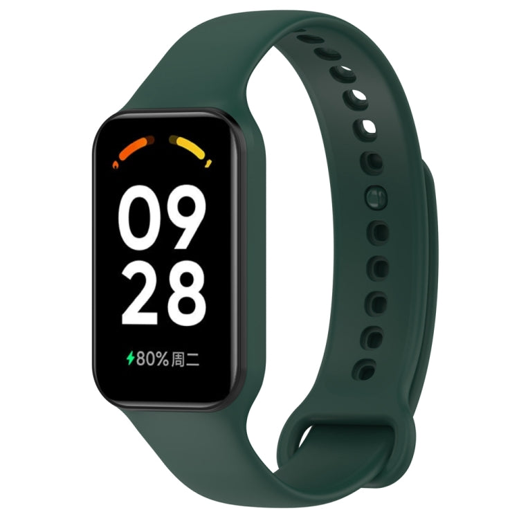 For Redmi Band 2 Solid Color Silicone Integrated Watch Band(Dark Green) - Watch Bands by buy2fix | Online Shopping UK | buy2fix