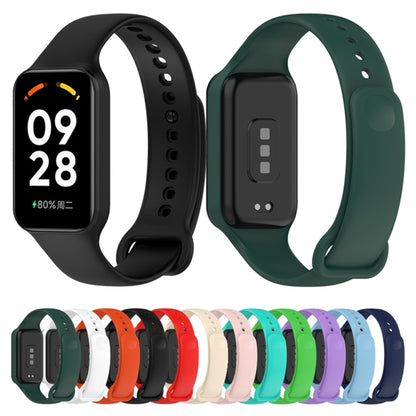 For Redmi Band 2 Solid Color Silicone Integrated Watch Band(Dark Green) - Watch Bands by buy2fix | Online Shopping UK | buy2fix