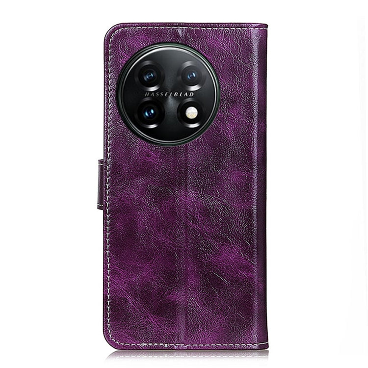 For OnePlus 11 5G Retro Crazy Horse Texture Leather Phone Case(Purple) - OnePlus Cases by buy2fix | Online Shopping UK | buy2fix