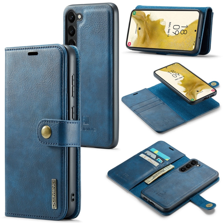 For Samsung Galaxy S23+ 5G DG.MING Crazy Horse Texture Detachable Magnetic Leather Case(Blue) - Galaxy S23+ 5G Cases by DG.MING | Online Shopping UK | buy2fix