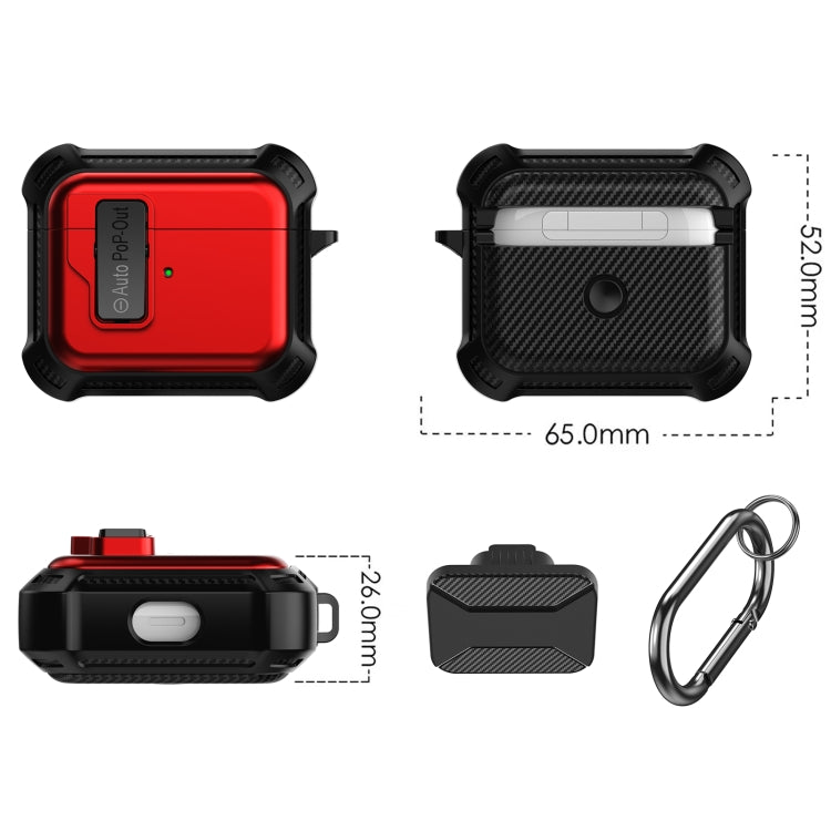 For AirPods 3 Signal Flag Wireless Earphones Case with Security Lock(Red) - For AirPods 3 by buy2fix | Online Shopping UK | buy2fix