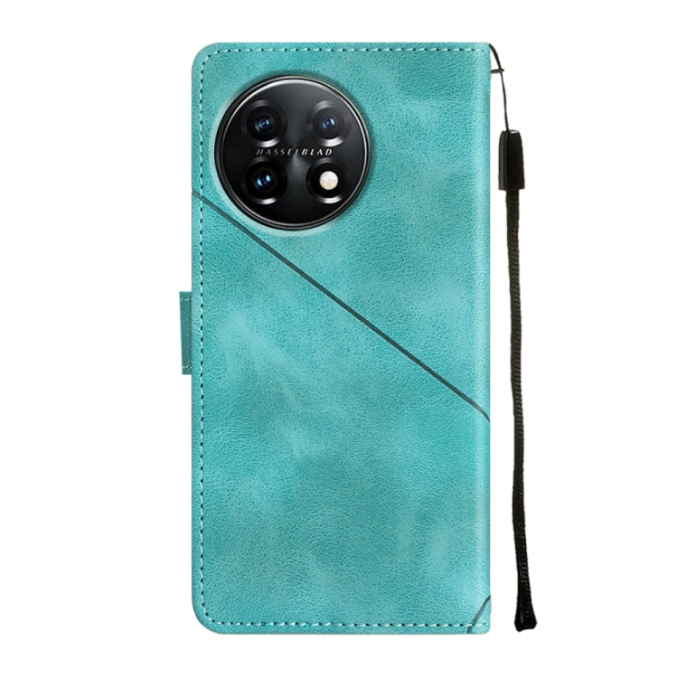 For OnePlus 11 Skin-feel Embossed Leather Phone Case(Green) - OnePlus Cases by buy2fix | Online Shopping UK | buy2fix