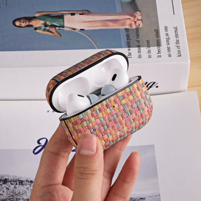 For AirPods Pro 2 PC Woven Leather Skin Earphone Case(Colorful) - For AirPods Pro 2 by buy2fix | Online Shopping UK | buy2fix