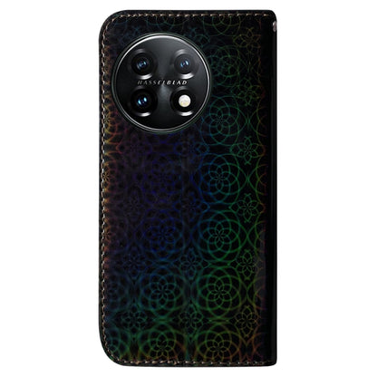 For OnePlus 11 Colorful Magnetic Buckle Leather Phone Case(Black) - OnePlus Cases by buy2fix | Online Shopping UK | buy2fix