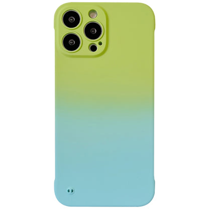 For iPhone 14 Pro Frameless Skin Feel Gradient Phone Case(Green + Light Blue) - iPhone 14 Pro Cases by buy2fix | Online Shopping UK | buy2fix