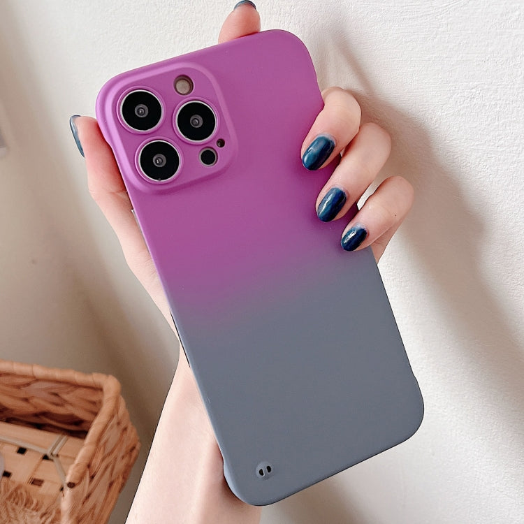 For iPhone XS Max Frameless Skin Feel Gradient Phone Case(Dark Purple + Grey) - More iPhone Cases by buy2fix | Online Shopping UK | buy2fix