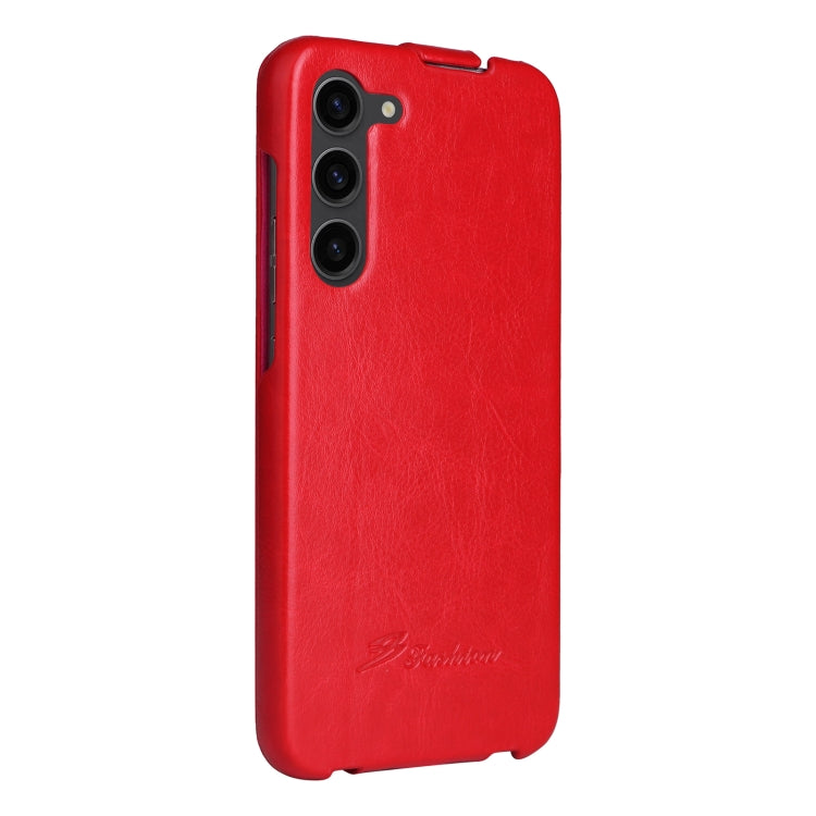 For Samsung Galaxy S23+ 5G Fierre Shann 64 Texture Vertical Flip PU Leather Phone Case(Red) - Galaxy S23+ 5G Cases by FIERRE SHANN | Online Shopping UK | buy2fix