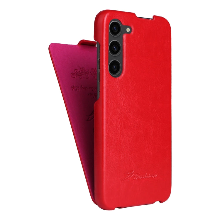 For Samsung Galaxy S23+ 5G Fierre Shann 64 Texture Vertical Flip PU Leather Phone Case(Red) - Galaxy S23+ 5G Cases by FIERRE SHANN | Online Shopping UK | buy2fix