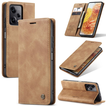 For Xiaomi Redmi Note 12 Pro+ 5G CaseMe 013 Multifunctional Horizontal Flip Leather Phone Case(Brown) - Xiaomi Cases by CaseMe | Online Shopping UK | buy2fix