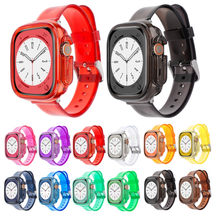 For Apple Watch Ultra 49mm Glacier Jelly Clear TPU Case Watch Band(Transparent) - Watch Bands by buy2fix | Online Shopping UK | buy2fix