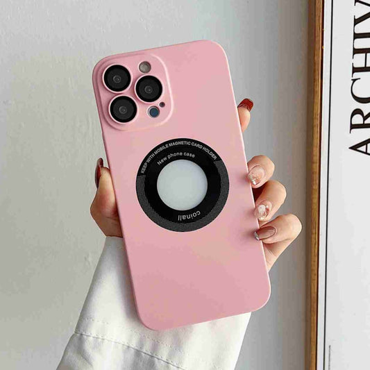 For iPhone 14 Skin Feel CD Texture MagSafe Magnetic Phone Case(Pink) - iPhone 14 Cases by buy2fix | Online Shopping UK | buy2fix