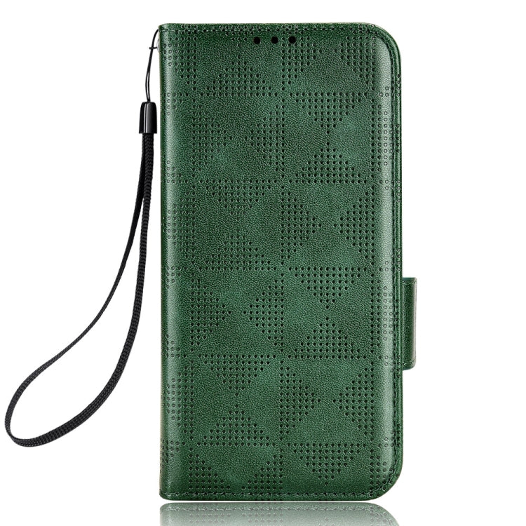 For OnePlus 11 5G Symmetrical Triangle Leather Phone Case(Green) - OnePlus Cases by buy2fix | Online Shopping UK | buy2fix