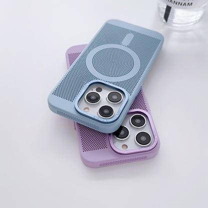 For iPhone 11 Grid Cooling MagSafe Magnetic Phone Case(Sierra Blue) - iPhone 11 Cases by buy2fix | Online Shopping UK | buy2fix