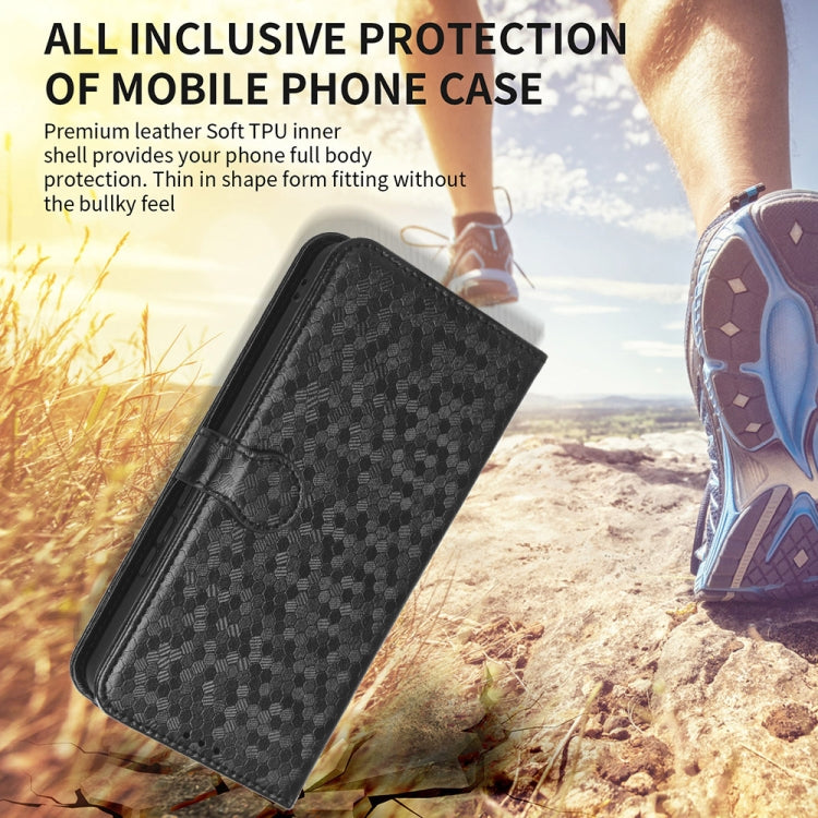 For Blackview A85 Honeycomb Dot Texture Leather Phone Case(Black) - More Brand by buy2fix | Online Shopping UK | buy2fix