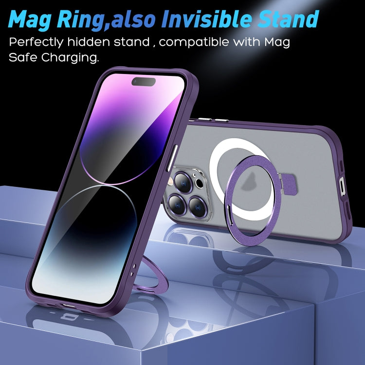 For iPhone 13 Pro Max Metal Eyes Series MagSafe Magnetic Holder Phone Case(Blue) - iPhone 13 Pro Max Cases by buy2fix | Online Shopping UK | buy2fix