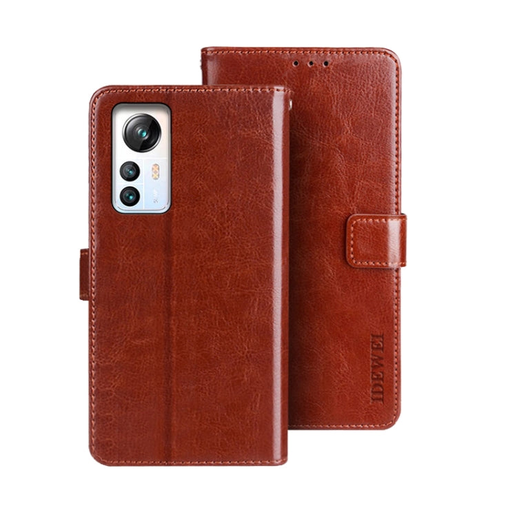 For Blackview A85 idewei Crazy Horse Texture Leather Phone Case with Holder(Brown) - More Brand by idewei | Online Shopping UK | buy2fix