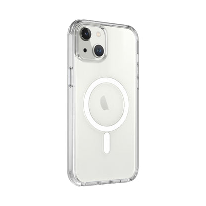 For iPhone 14 Plus Magsafe Magnetic Airbag Shockproof TPU + PC Phone Case(Transparent White) - iPhone 14 Plus Cases by buy2fix | Online Shopping UK | buy2fix