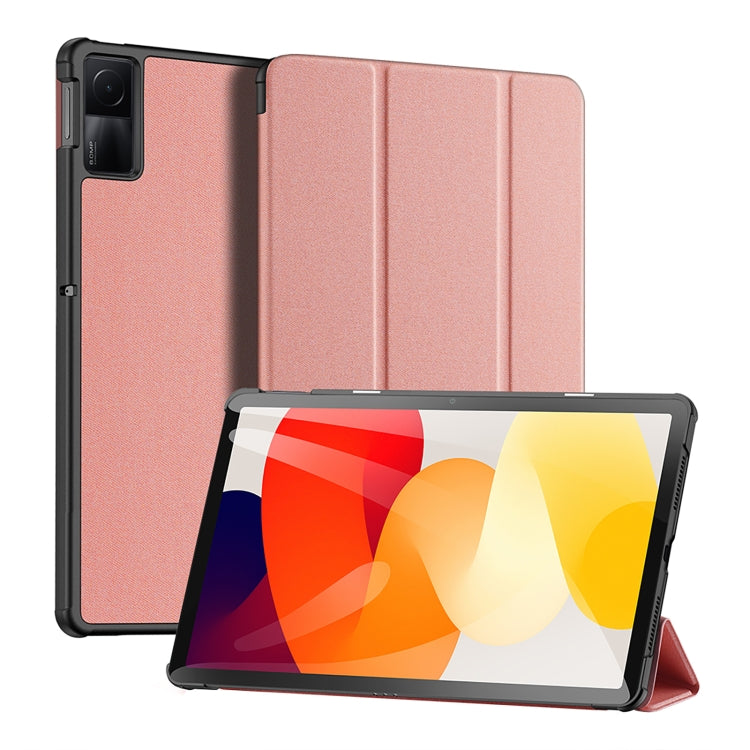 For Xiaomi Redmi Pad SE DUX DUCIS Domo Series Magnetic Flip Leather Tablet Case(Pink) - More Tablet Cases by DUX DUCIS | Online Shopping UK | buy2fix