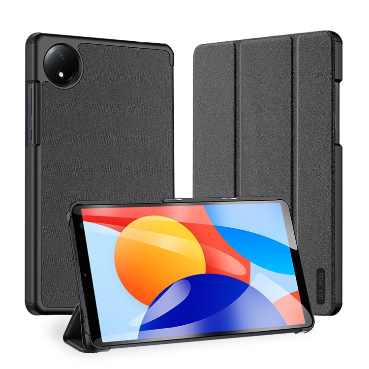 For Xiaomi Redmi Pad SE 4G DUX DUCIS Domo Series Magnetic Flip Leather Tablet Case(Black) - More Tablet Cases by DUX DUCIS | Online Shopping UK | buy2fix