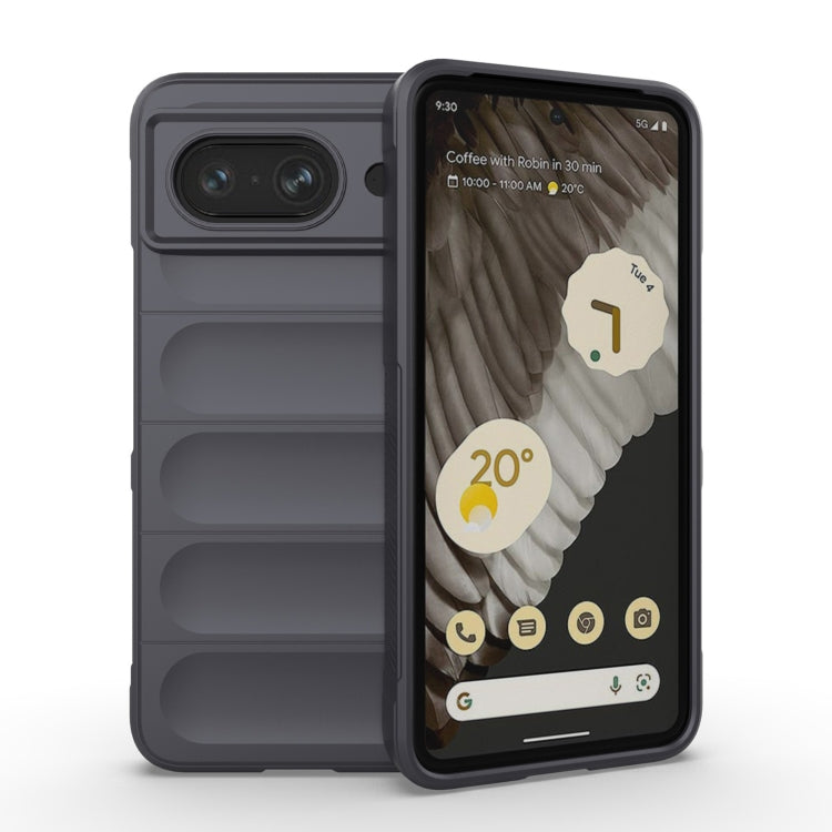For Google Pixel 8 5G Magic Shield TPU + Flannel Phone Case(Dark Grey) - Google Cases by buy2fix | Online Shopping UK | buy2fix