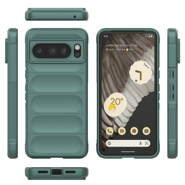 For Google Pixel 8 Pro 5G Magic Shield TPU + Flannel Phone Case(Black) - Google Cases by buy2fix | Online Shopping UK | buy2fix