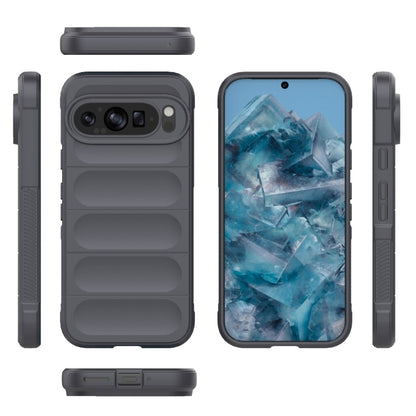 For Google Pixel 9 Pro 5G Magic Shield TPU + Flannel Phone Case(Dark Grey) - Google Cases by buy2fix | Online Shopping UK | buy2fix