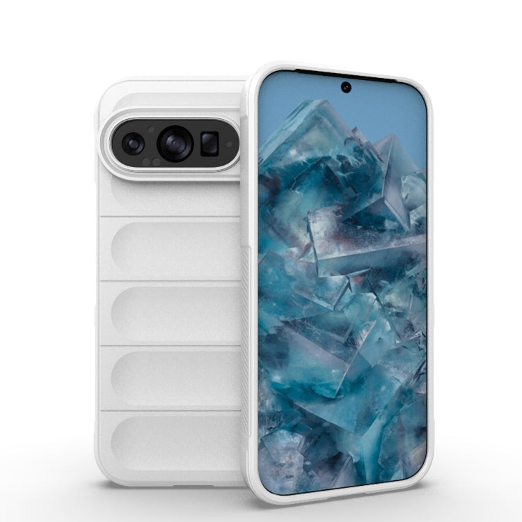 For Google Pixel 9 Pro 5G Magic Shield TPU + Flannel Phone Case(White) - Google Cases by buy2fix | Online Shopping UK | buy2fix