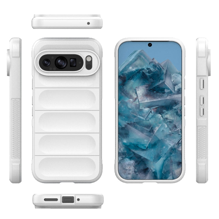 For Google Pixel 9 Pro 5G Magic Shield TPU + Flannel Phone Case(White) - Google Cases by buy2fix | Online Shopping UK | buy2fix