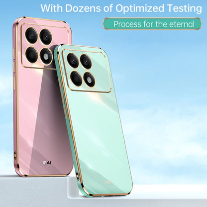 For Xiaomi Redmi K70 XINLI Straight Edge 6D Electroplate TPU Phone Case(Cherry Purple) - K70 Cases by XINLI | Online Shopping UK | buy2fix