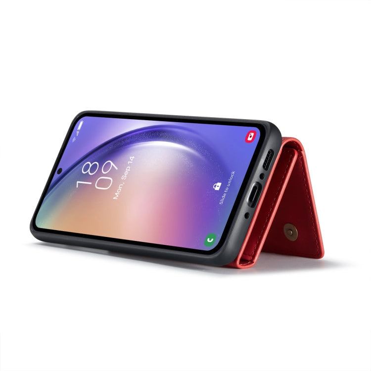 For Samsung Galaxy A54 5G DG.MING M1 Series 3-Fold Multi Card Wallet + Magnetic Phone Case(Red) - Galaxy Phone Cases by DG.MING | Online Shopping UK | buy2fix