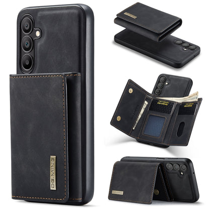 For Samsung Galaxy A15 5G / A15 4G DG.MING M1 Series 3-Fold Multi Card Wallet + Magnetic Phone Case(Black) - Galaxy Phone Cases by DG.MING | Online Shopping UK | buy2fix