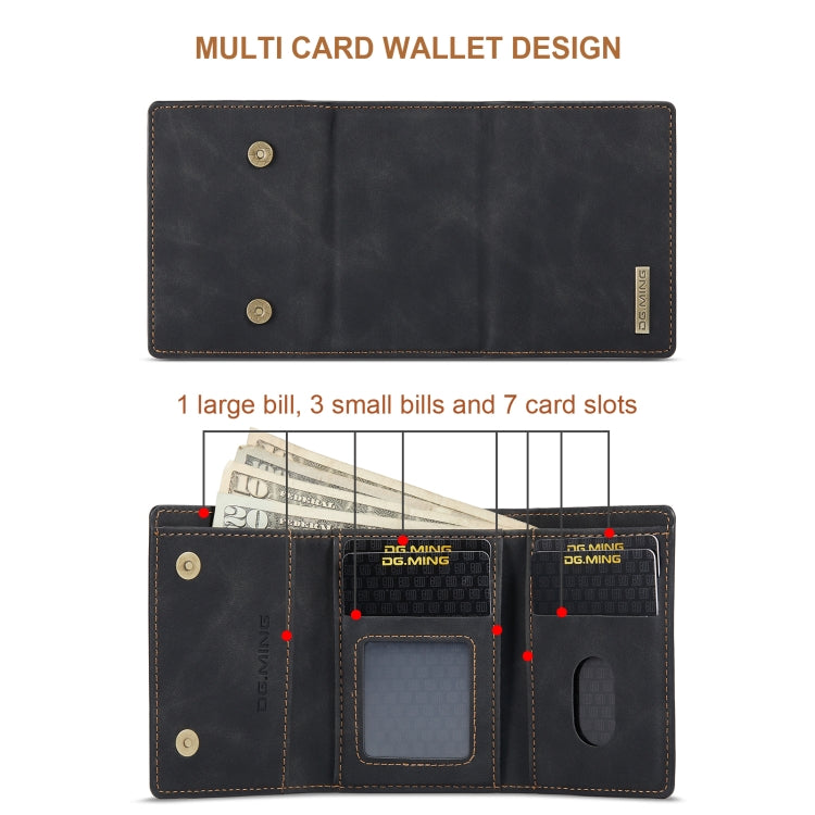 For Samsung Galaxy A15 5G / A15 4G DG.MING M1 Series 3-Fold Multi Card Wallet + Magnetic Phone Case(Black) - Galaxy Phone Cases by DG.MING | Online Shopping UK | buy2fix