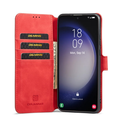 For Samsung Galaxy S23 5G DG.MING Retro Oil Edge Flip Leather Phone Case(Red) - Galaxy S23 5G Cases by DG.MING | Online Shopping UK | buy2fix