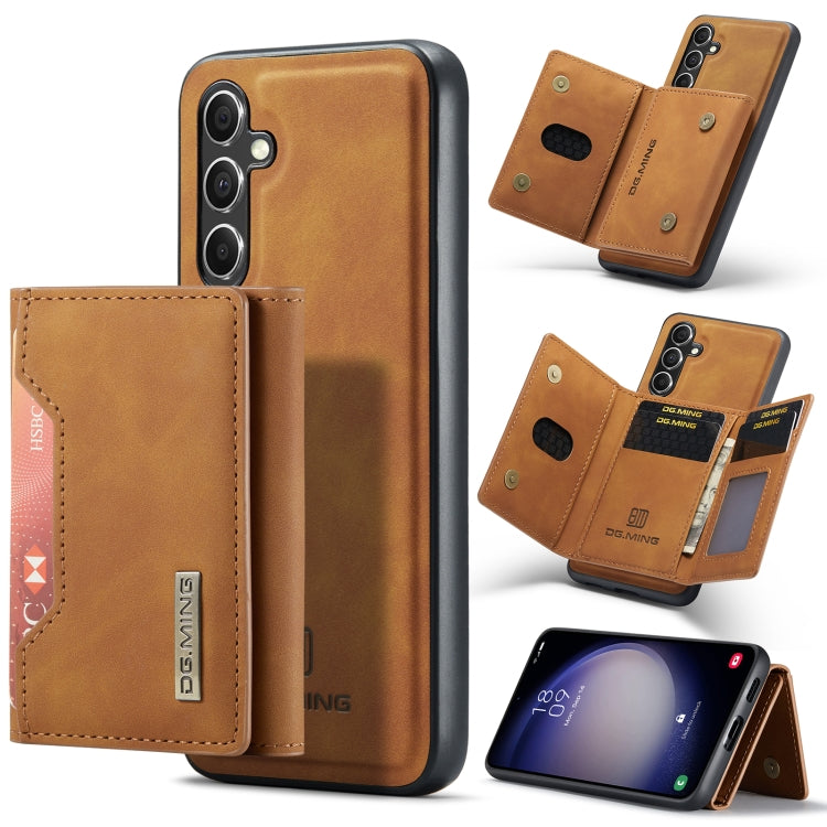 For Samsung Galaxy S23 FE 5G DG.MING M2 Series 3-Fold Multi Card Bag + Magnetic Phone Case(Brown) - Galaxy S23 FE 5G Cases by DG.MING | Online Shopping UK | buy2fix