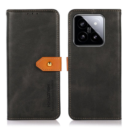 For Xiaomi 14 KHAZNEH Cowhide Texture Flip Leather Phone Case(Black) - 14 Cases by buy2fix | Online Shopping UK | buy2fix