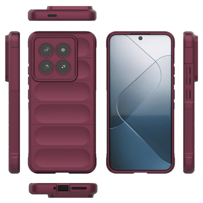 For Xiaomi 14 Pro 5G Magic Shield TPU + Flannel Phone Case(Wine Red) - 14 Pro Cases by buy2fix | Online Shopping UK | buy2fix