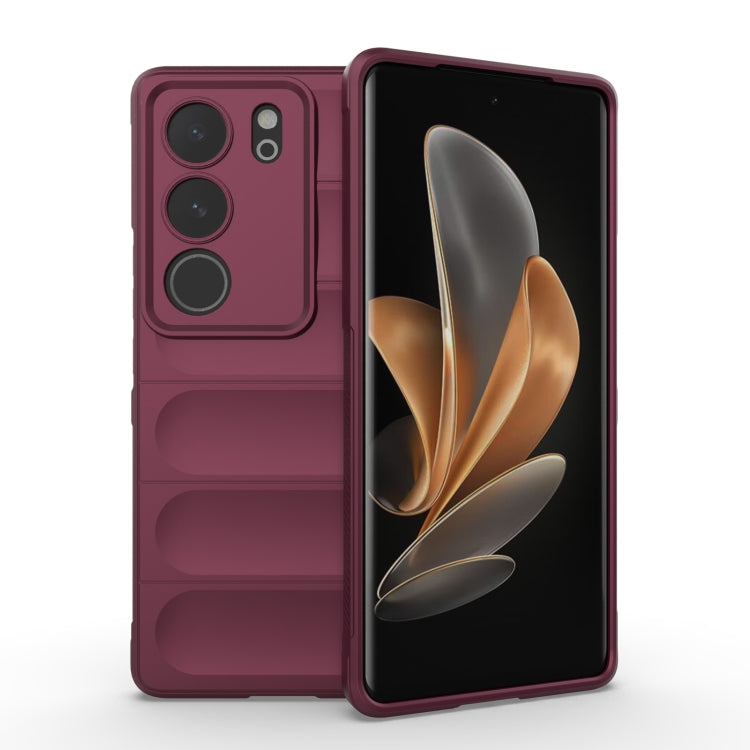 For vivo S17 Pro Magic Shield TPU + Flannel Phone Case(Wine Red) - vivo Cases by buy2fix | Online Shopping UK | buy2fix