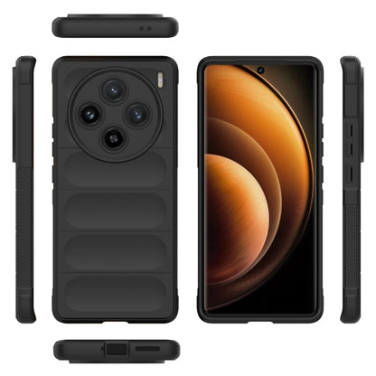 For vivo X100 5G Magic Shield TPU + Flannel Phone Case(Black) - X100 Cases by buy2fix | Online Shopping UK | buy2fix