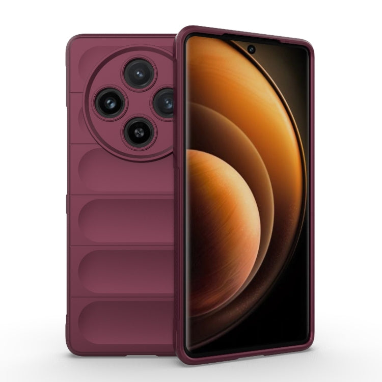 For vivo X100 5G Magic Shield TPU + Flannel Phone Case(Wine Red) - X100 Cases by buy2fix | Online Shopping UK | buy2fix