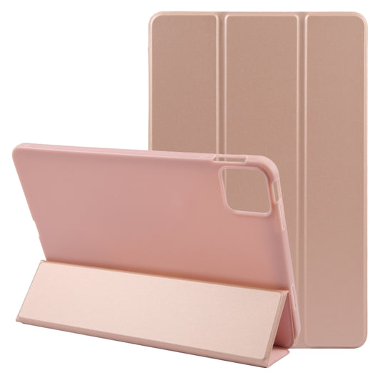 For Xiaomi Pad 6 Max 14 Three-fold Holder Flip Tablet Leather Case(Rose Gold) - More Tablet Cases by buy2fix | Online Shopping UK | buy2fix