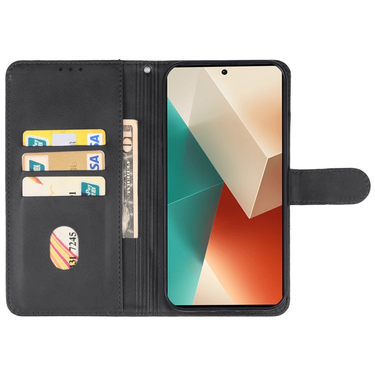 For Xiaomi Redmi Note 13 4G Leather Phone Case(Black) - Note 13 Cases by buy2fix | Online Shopping UK | buy2fix