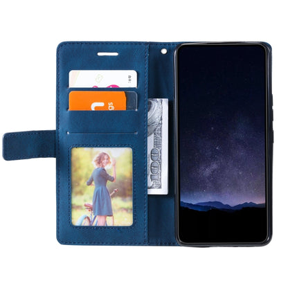 For Xiaomi Redmi Note 13 Pro 4G Skin Feel Splicing Leather Phone Case(Blue) - Note 13 Pro Cases by buy2fix | Online Shopping UK | buy2fix